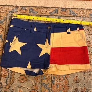 Loudmouth Ladies Blue and Red Star Jean Shorts